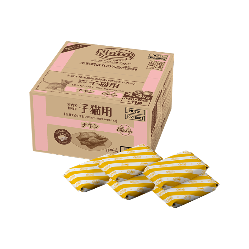 【公式通販限定】ニュートロ ナチュラル チョイス キャット 室内猫用 キトン チキン 子猫用 4.4kg(400g×11袋)
