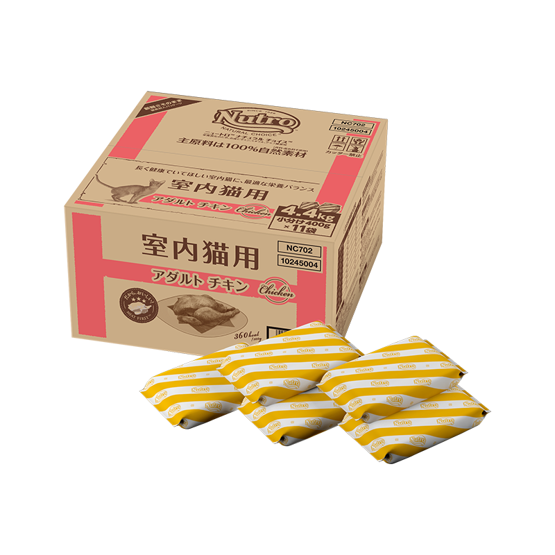 【公式通販限定】ニュートロ ナチュラル チョイス キャット 室内猫用 アダルト チキン 4.4kg(400g×11袋)