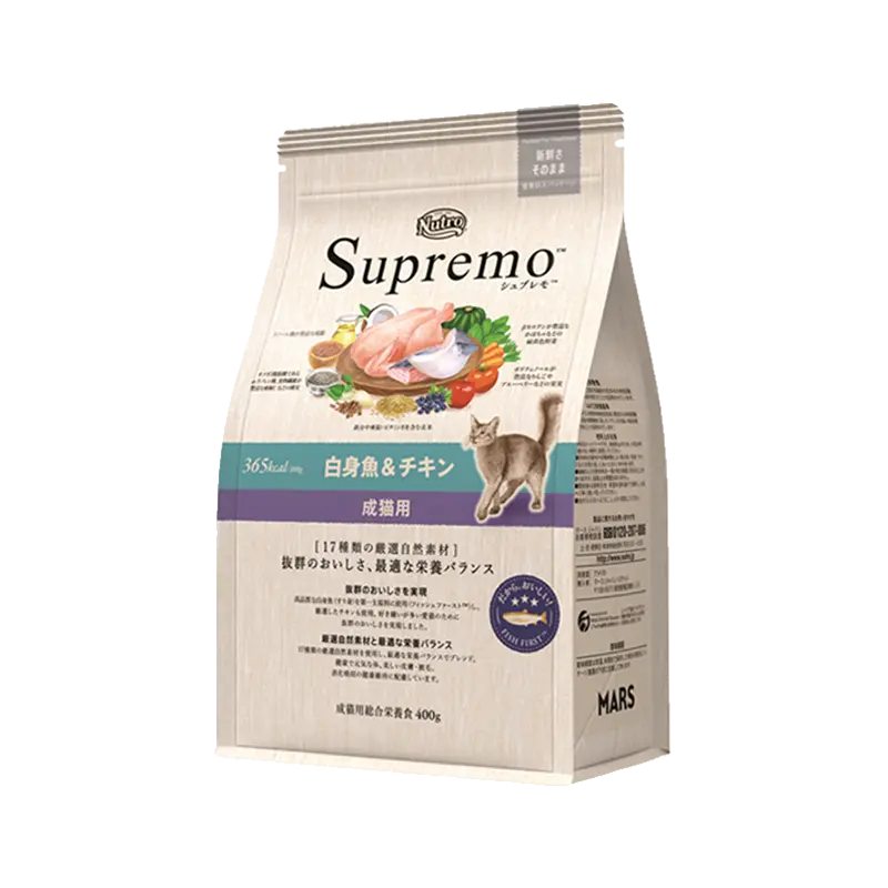 ニュートロ　シュプレモ 成猫用 白身魚＆チキン プロ用3kg×4袋 ニュートロ シュプレモ 成猫用 白身魚＆チキン