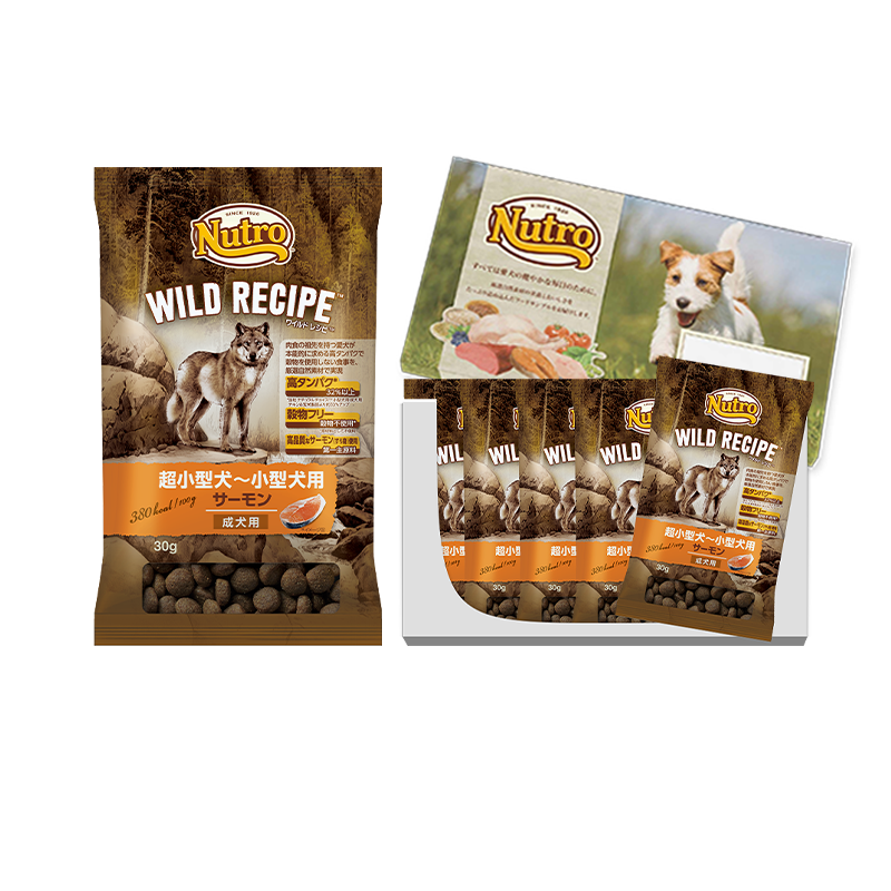 【お試しサンプル】ワイルド レシピ 超小型犬〜小型犬用 成犬用 サーモン 150g（30g×5袋）
